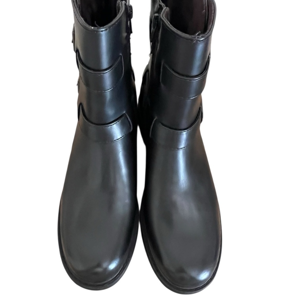 NEW BØC Black faux leather Combat & Moto Boots 9.5M - Picture 8 of 10